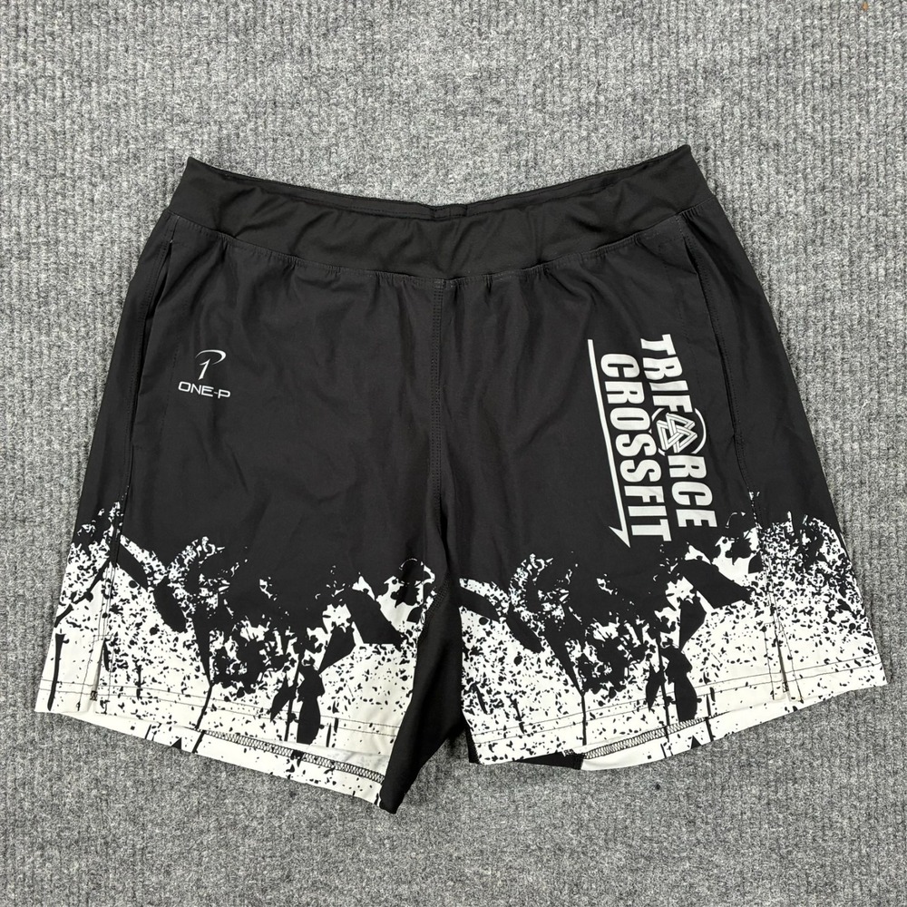 ONE-P Triborce CrossFit Athletic Shorts Mens Large Black Performance Training